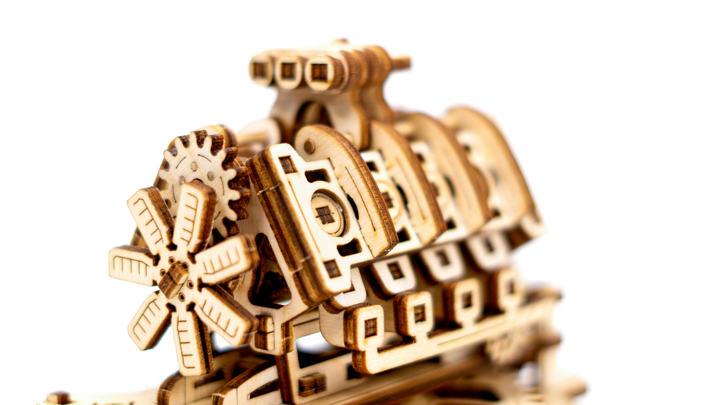 3D Houten Puzzel V8 Engine - DIY Wood Builds - Model Builds