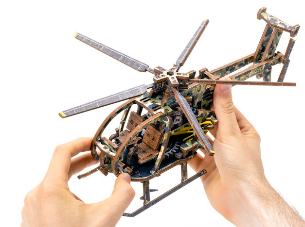 3D Houten Puzzel Helikopter LE - DIY Wood Color Collection