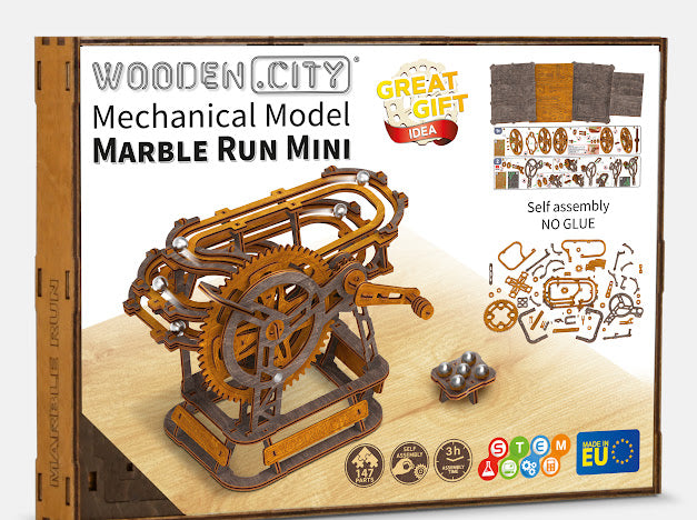 3D Houten Puzzel Mini Marble Run - DIY Wood Knikkerbaan