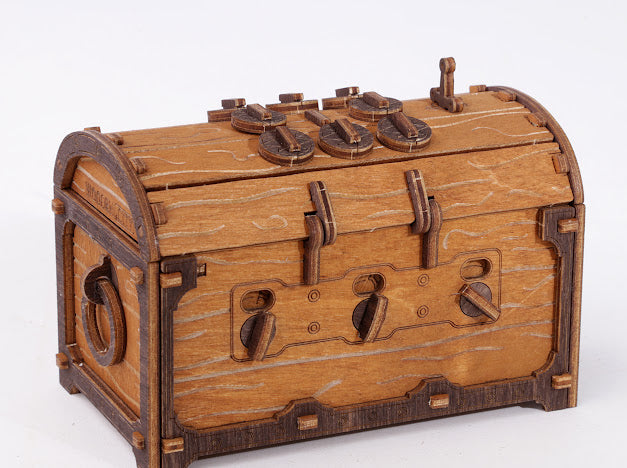 3D Houten Puzzel Escape Room Treasure Chest - DIY Wood Build