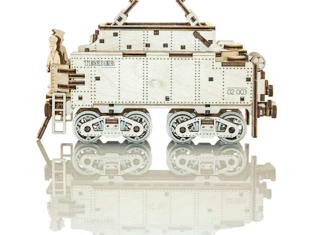 3D Houten Puzzel Locomotief + Wagon & Spoor 1:40 - DIY Build