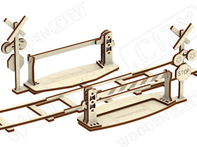 3D Houten Puzzel Trein Spoor Station 1:40 - DIY Wood Build