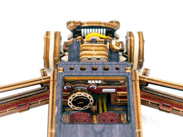 3D Houten Puzzel Auto Hot Rod - DIY Wood Puzzles Color