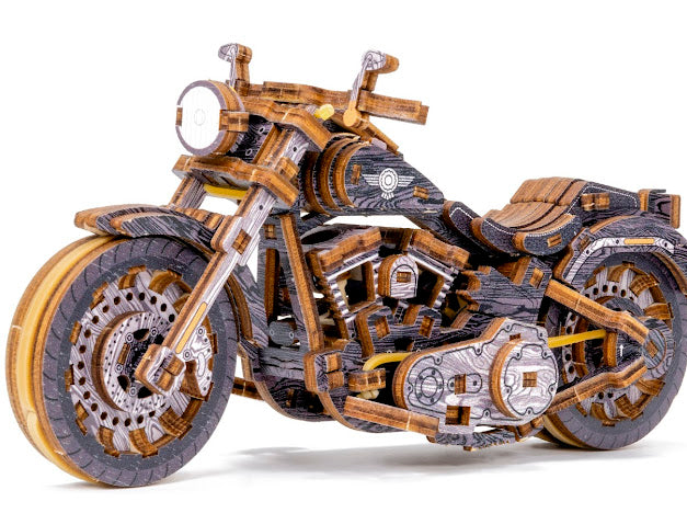 3D Houten Puzzel Motor Cruiser V-Twin LE - DIY Wood Puzzles