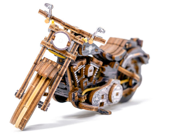 3D Houten Puzzel Motor Cruiser V-Twin LE - DIY Wood Puzzles