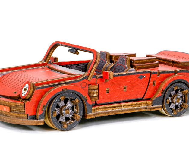3D Houten Puzzel Auto Sport Car - DIY Wood Puzzles Color