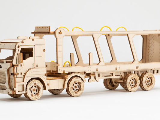 3D Houten Puzzel Car Carrier Truck - DIY Wood Puzzles
