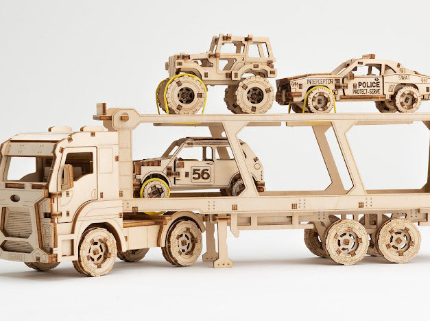 3D Houten Puzzel Car Carrier Truck - DIY Wood Puzzles