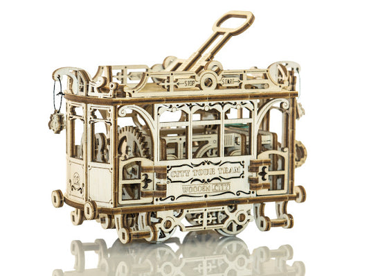 3D Houten Puzzel City Tram + Rails 1:30 - DIY Wood Build