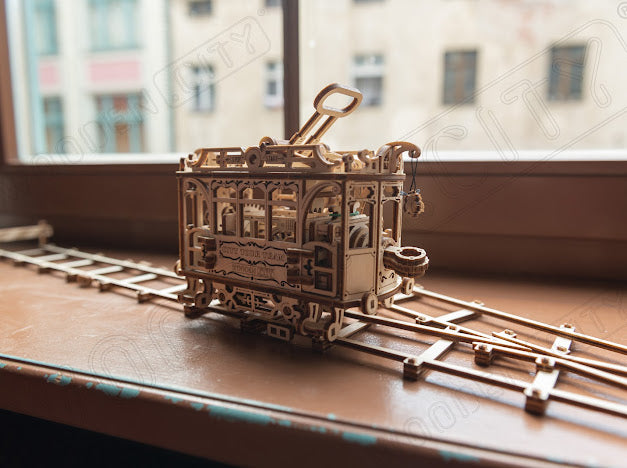 3D Houten Puzzel City Tram + Rails 1:30 - DIY Wood Build