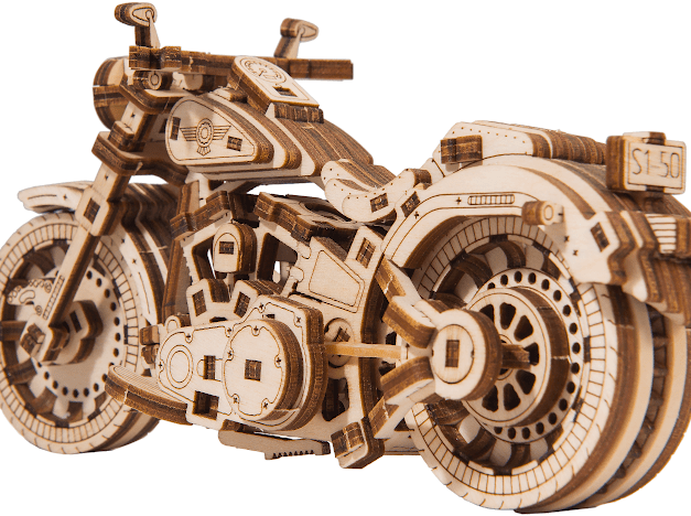 3D Houten Puzzel Motor Cruiser V-Twin - DIY Wood Puzzles