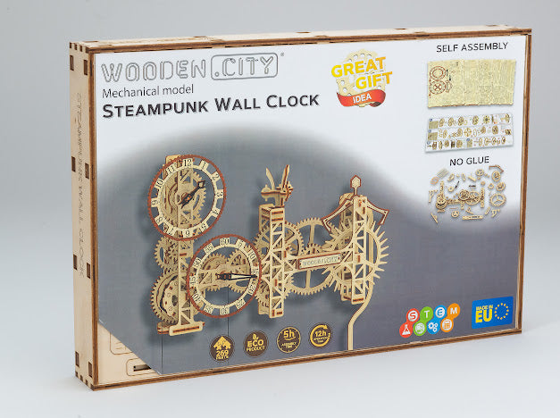 3D Houten Puzzel Steampunk Wall Clock - DIY Wood Builds