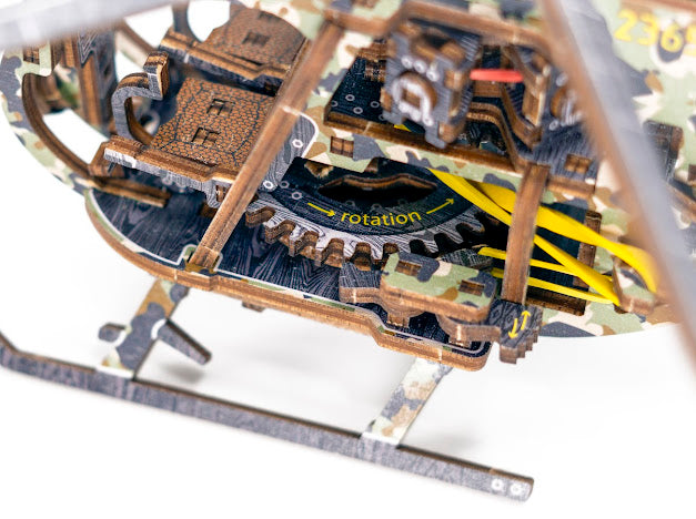 3D Houten Puzzel Helikopter LE - DIY Wood Color Collection