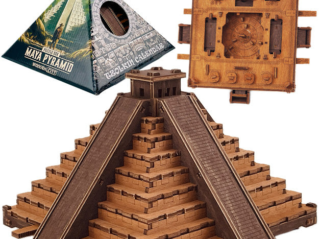 3D Houten Escape Room Puzzel Maya Pyramid - Wood Puzzles