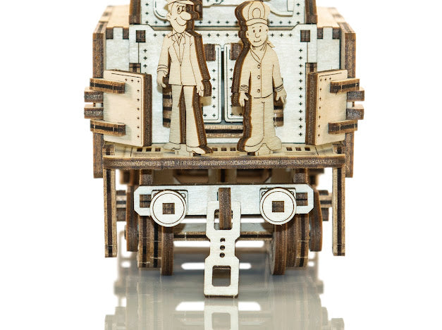 3D Houten Puzzel Locomotief + Wagon & Spoor 1:40 - DIY Build