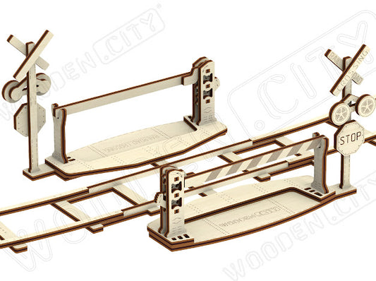 3D Houten Puzzel Trein Spoor Station 1:40 - DIY Wood Build