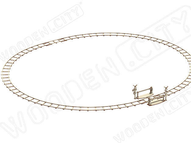 3D Houten Puzzel Trein Spoor Station 1:40 - DIY Wood Build