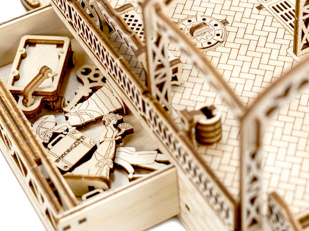 3D Houten Puzzel Trein Spoor Station 1:40 - DIY Wood Build