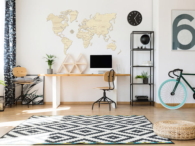 3D Houten Puzzel Wereld Kaart L Muur Decoratie - DIY Build