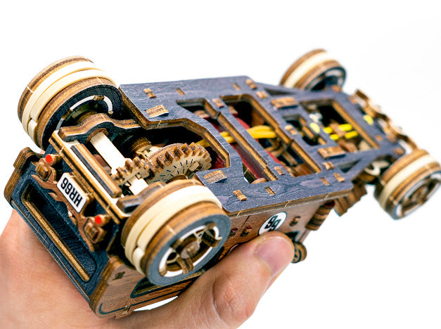 3D Houten Puzzel Auto Hot Rod - DIY Wood Puzzles Color