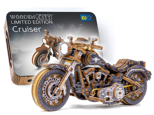 3D Houten Puzzel Motor Cruiser V-Twin LE - DIY Wood Puzzles