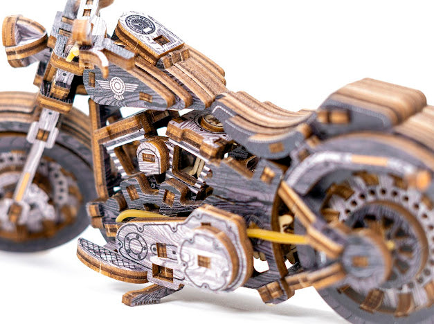 3D Houten Puzzel Motor Cruiser V-Twin LE - DIY Wood Puzzles