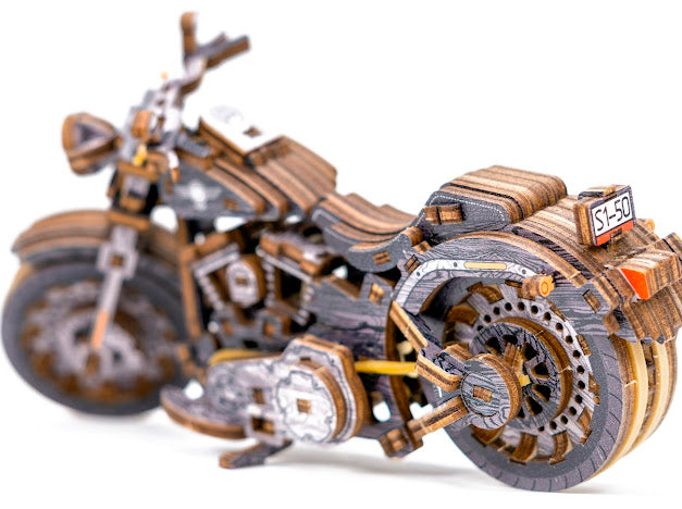 3D Houten Puzzel Motor Cruiser V-Twin LE - DIY Wood Puzzles