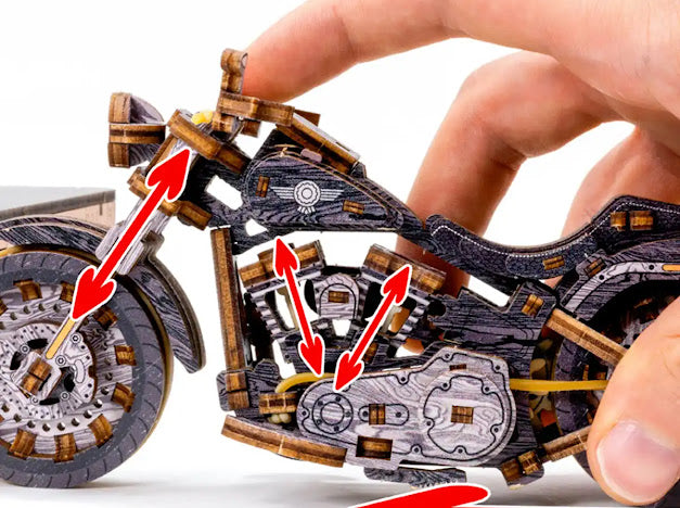 3D Houten Puzzel Motor Cruiser V-Twin LE - DIY Wood Puzzles