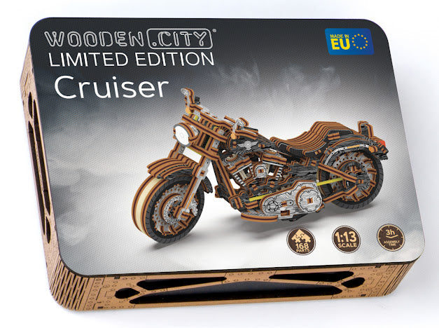 3D Houten Puzzel Motor Cruiser V-Twin LE - DIY Wood Puzzles