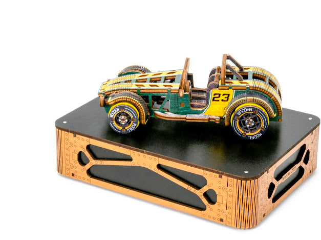 3D Houten Puzzel Auto Roadster - DIY Wood Puzzles Color