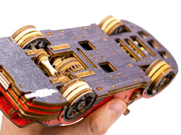 3D Houten Puzzel Auto Sport Car - DIY Wood Puzzles Color