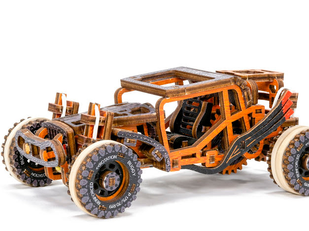 3D Houten Puzzel Auto Buggy - DIY Wood Puzzles Color