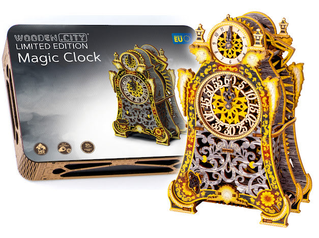 3D Houten Puzzel Magic Clock LE - DIY Wood Puzzles Color