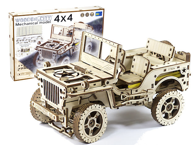 3D Houten Puzzel Off Roader 4x4 Car - DIY Wood Build