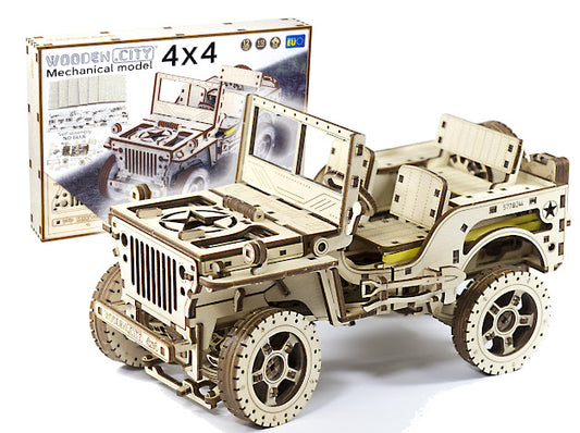 3D Houten Puzzel Off Roader 4x4 Car - DIY Wood Build