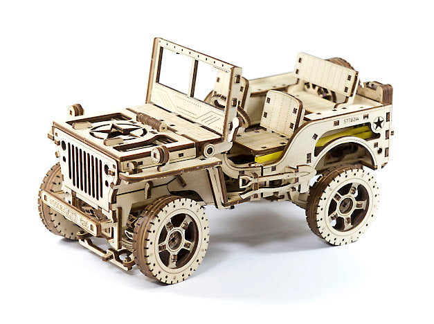 3D Houten Puzzel Off Roader 4x4 Car - DIY Wood Build