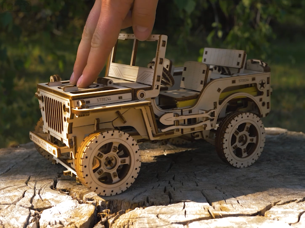 3D Houten Puzzel Off Roader 4x4 Car - DIY Wood Build