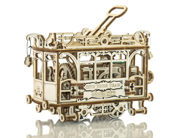 3D Houten Puzzel City Tram + Rails 1:30 - DIY Wood Build