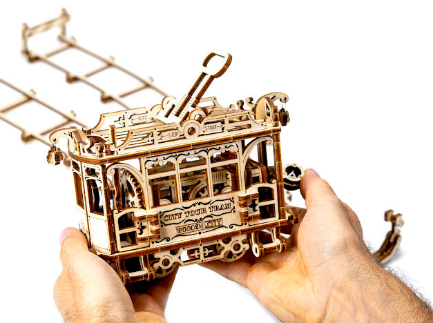 3D Houten Puzzel City Tram + Rails 1:30 - DIY Wood Build