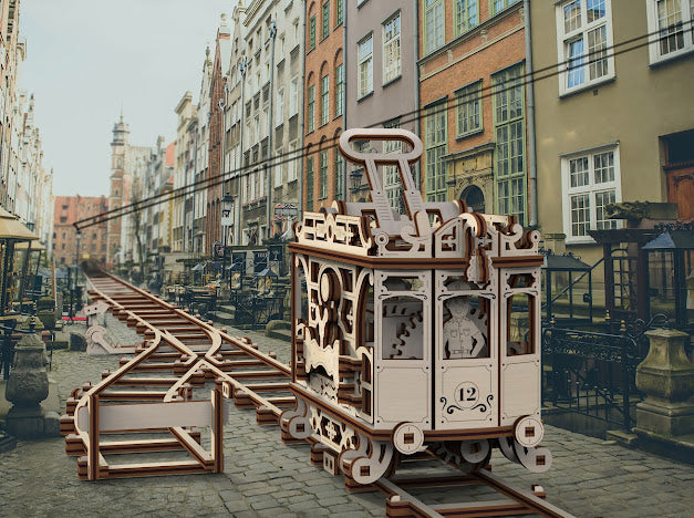 3D Houten Puzzel City Tram + Rails 1:30 - DIY Wood Build
