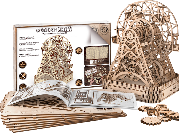 3D Houten Puzzel Ferris Wheel - DIY Wood Puzzles