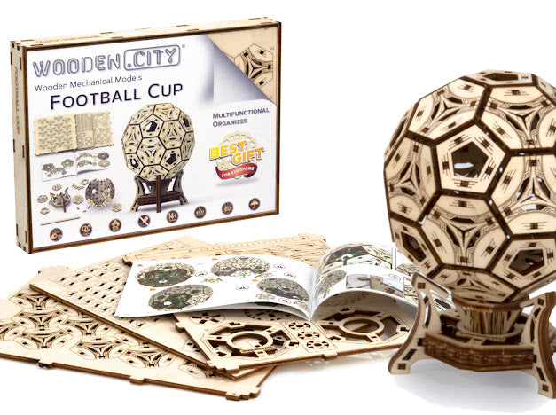 3D Houten PuzzelFootball Cup Organizer - DIY Wood Puzzles