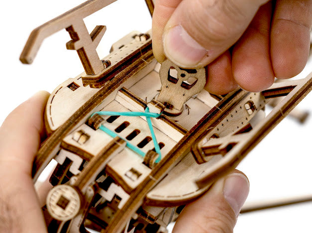 3D Houten Puzzel Helicopter - DIY Wood Color Collection