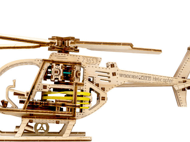3D Houten Puzzel Helicopter - DIY Wood Color Collection