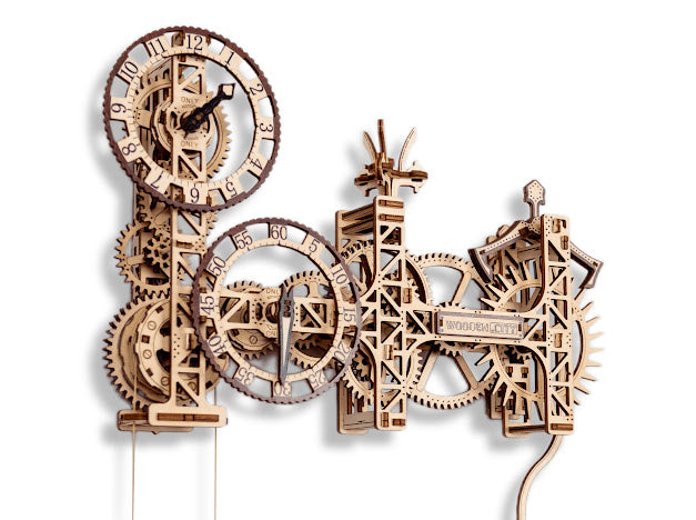 3D Houten Puzzel Steampunk Wall Clock - DIY Wood Builds