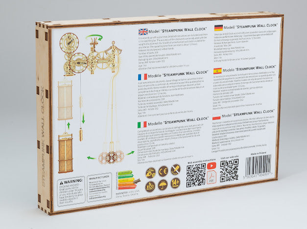 3D Houten Puzzel Steampunk Wall Clock - DIY Wood Builds