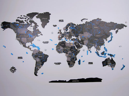 3D Houten Puzzel World Map XXL Muur Decoratie - DIY Build