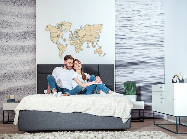 3D Houten Puzzel World Map XXL Muur Decoratie - DIY Wood