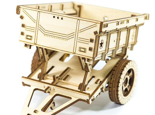 3D Houten Puzzel Trailer for 4x4 Car - DIY Wood Builds
